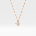 0.16 TCW Round Lab-Grown Diamond Flower Charm Necklace 9