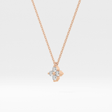 0.16 TCW Round Lab-Grown Diamond Flower Charm Necklace 9