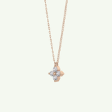 0.16 TCW Round Lab-Grown Diamond Flower Charm Necklace