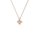 0.16 TCW Round Lab-Grown Diamond Flower Charm Necklace 12