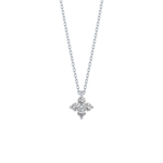 0.16 TCW Round Lab-Grown Diamond Flower Charm Necklace 14