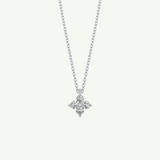 0.16 TCW Round Lab-Grown Diamond Flower Charm Necklace
