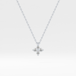 0.16 TCW Round Lab-Grown Diamond Flower Charm Necklace 13