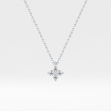 0.16 TCW Round Lab-Grown Diamond Flower Charm Necklace 13