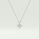0.16 TCW Round Lab-Grown Diamond Flower Charm Necklace
