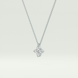 0.16 TCW Round Lab-Grown Diamond Flower Charm Necklace