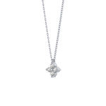 0.16 TCW Round Lab-Grown Diamond Flower Charm Necklace 17