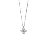 0.16 TCW Round Lab-Grown Diamond Flower Charm Necklace 17