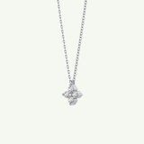 0.16 TCW Round Lab-Grown Diamond Flower Charm Necklace