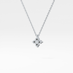 0.16 TCW Round Lab-Grown Diamond Flower Charm Necklace 18