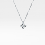 0.16 TCW Round Lab-Grown Diamond Flower Charm Necklace 18