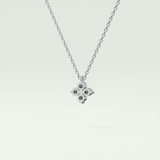 0.16 TCW Round Lab-Grown Diamond Flower Charm Necklace