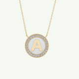 0.17 TCW Round Lab-Grown Diamond A Initial Necklace