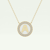 0.17 TCW Round Lab-Grown Diamond A Initial Necklace