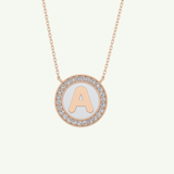 0.17 TCW Round Lab-Grown Diamond A Initial Necklace