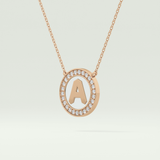 0.17 TCW Round Lab-Grown Diamond A Initial Necklace