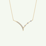 0.128 TCW Round Lab-Grown Diamond Half Chevron Necklace