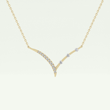 0.128 TCW Round Lab-Grown Diamond Half Chevron Necklace