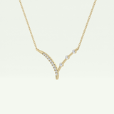 0.128 TCW Round Lab-Grown Diamond Half Chevron Necklace