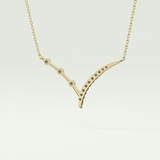 0.128 TCW Round Lab-Grown Diamond Half Chevron Necklace