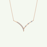 0.128 TCW Round Lab-Grown Diamond Half Chevron Necklace