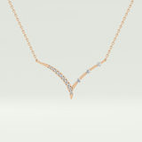 0.128 TCW Round Lab-Grown Diamond Half Chevron Necklace