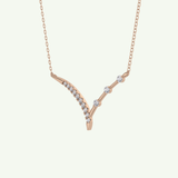 0.128 TCW Round Lab-Grown Diamond Half Chevron Necklace