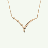 0.128 TCW Round Lab-Grown Diamond Half Chevron Necklace