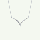 0.128 TCW Round Lab-Grown Diamond Half Chevron Necklace