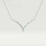 0.128 TCW Round Lab-Grown Diamond Half Chevron Necklace