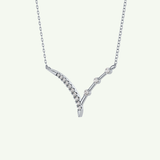 0.128 TCW Round Lab-Grown Diamond Half Chevron Necklace