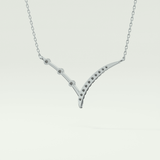0.128 TCW Round Lab-Grown Diamond Half Chevron Necklace