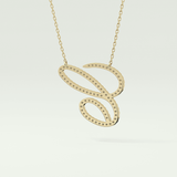 0.144 TCW Round Lab-Grown Diamond C Initial Necklace