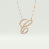 0.144 TCW Round Lab-Grown Diamond C Initial Necklace