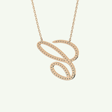 0.144 TCW Round Lab-Grown Diamond C Initial Necklace