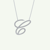 0.144 TCW Round Lab-Grown Diamond C Initial Necklace