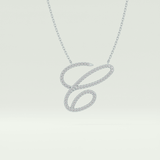 0.144 TCW Round Lab-Grown Diamond C Initial Necklace