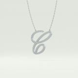 0.144 TCW Round Lab-Grown Diamond C Initial Necklace
