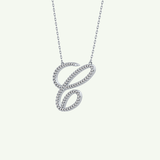0.144 TCW Round Lab-Grown Diamond C Initial Necklace