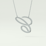 0.144 TCW Round Lab-Grown Diamond C Initial Necklace