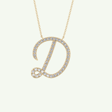 0.435 TCW Round Lab-Grown Diamond D Initial Necklace