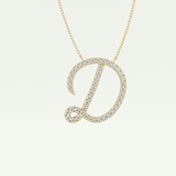 0.435 TCW Round Lab-Grown Diamond D Initial Necklace