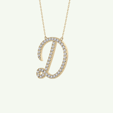 0.435 TCW Round Lab-Grown Diamond D Initial Necklace