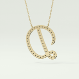 0.435 TCW Round Lab-Grown Diamond D Initial Necklace