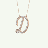 0.435 TCW Round Lab-Grown Diamond D Initial Necklace