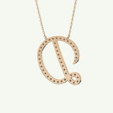0.435 TCW Round Lab-Grown Diamond D Initial Necklace
