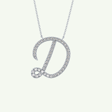 0.435 TCW Round Lab-Grown Diamond D Initial Necklace