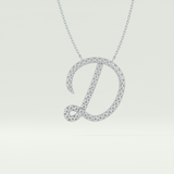 0.435 TCW Round Lab-Grown Diamond D Initial Necklace