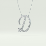 0.435 TCW Round Lab-Grown Diamond D Initial Necklace