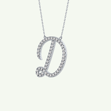 0.435 TCW Round Lab-Grown Diamond D Initial Necklace
